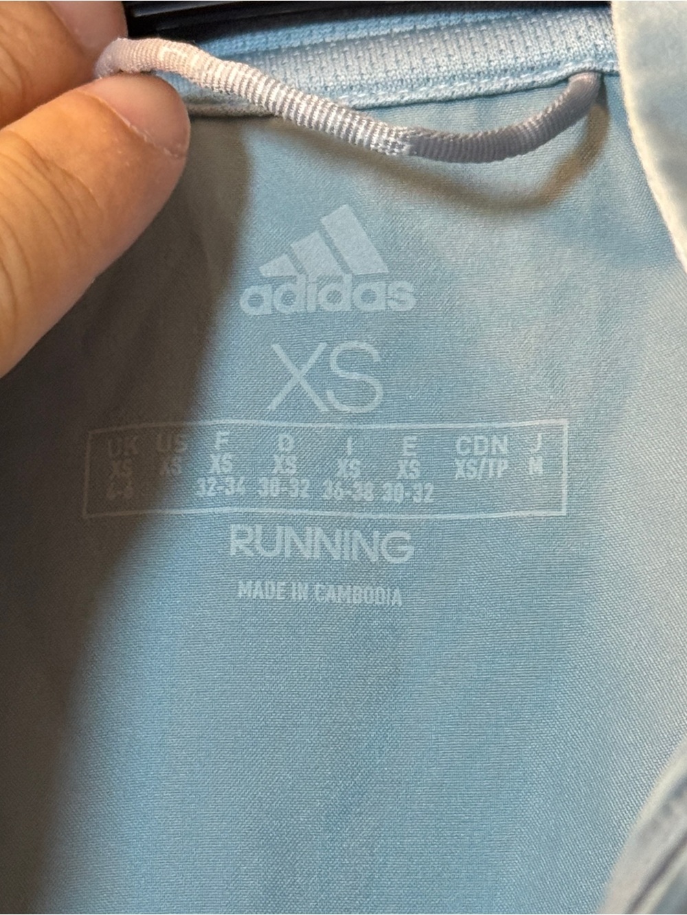 Adidas Running Lightweight Windbreaker Jacket 3 Stripes Light Blue Women’s XS - Picture 3 of 6